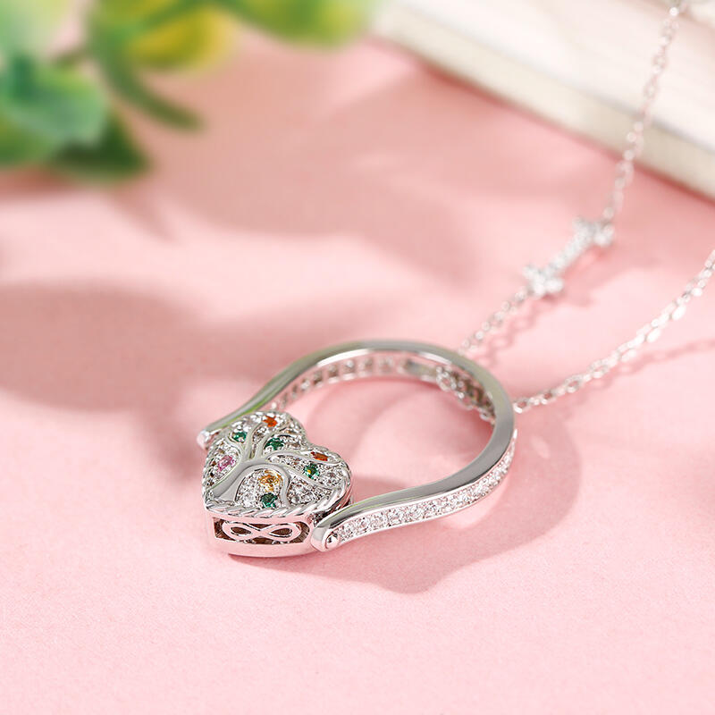 Jeulia "Song of Family" Sterling Silver Personalized Photo Ring (With A Free Chain)