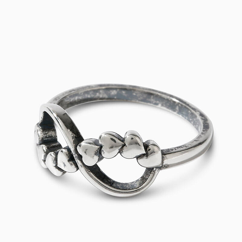 Jeulia "Hearts Infinity" Sterling Silver Ring