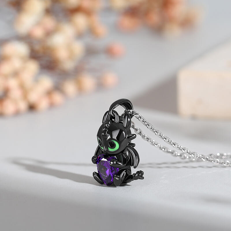Jeulia Hug Me "Show Your Heart" Dragon Heart Cut Sterling zilveren ketting