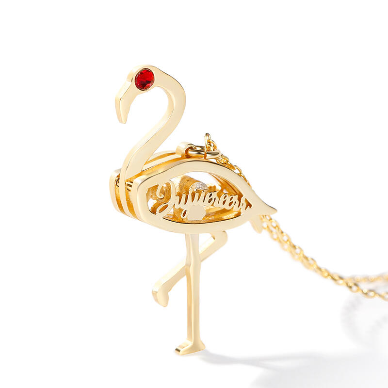 Jeulia Flamingo Personalized Sterling Silver Necklace