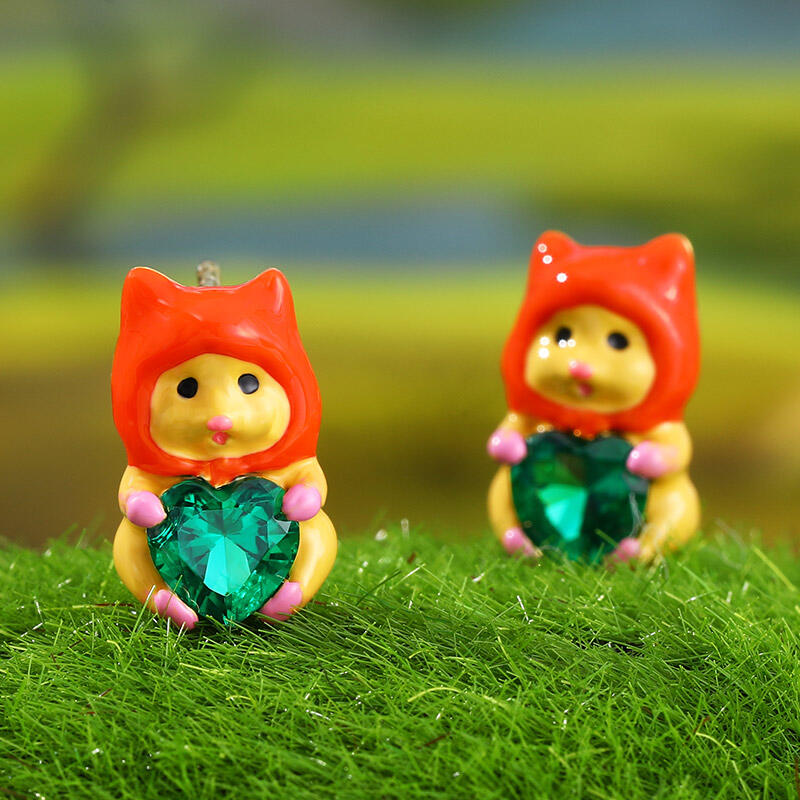 Jeulia Hug Me "Naughty" Hamster Enamel Sterling Silver Earrings