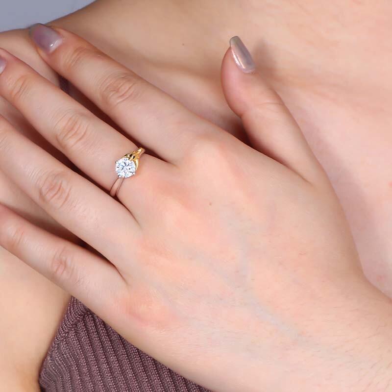 "Guarding Brilliance" Round Cut Side Stone Engagement Ring