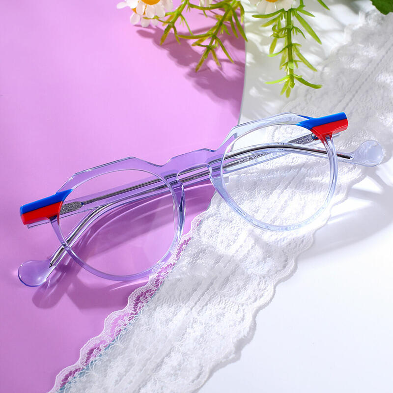 Larkin Round Blue Glasses