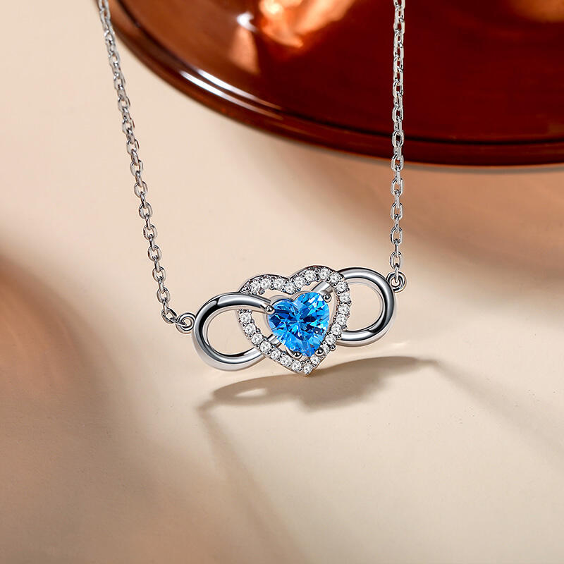 Jeulia Custom Infinity Heart Necklace with Birthstone