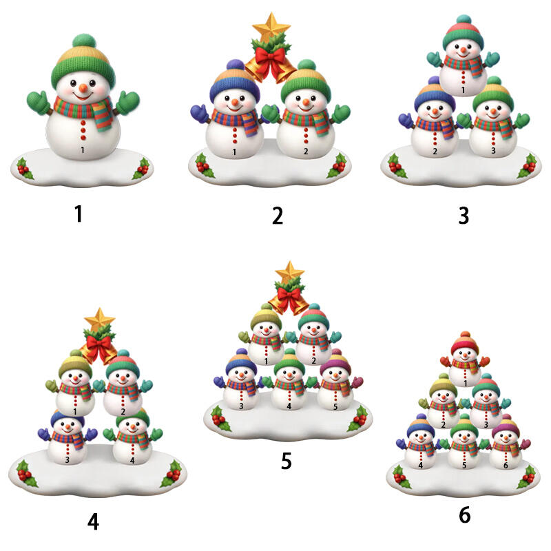 Personalized Snowman Pendant with Name Customization Christmas Gift for Family