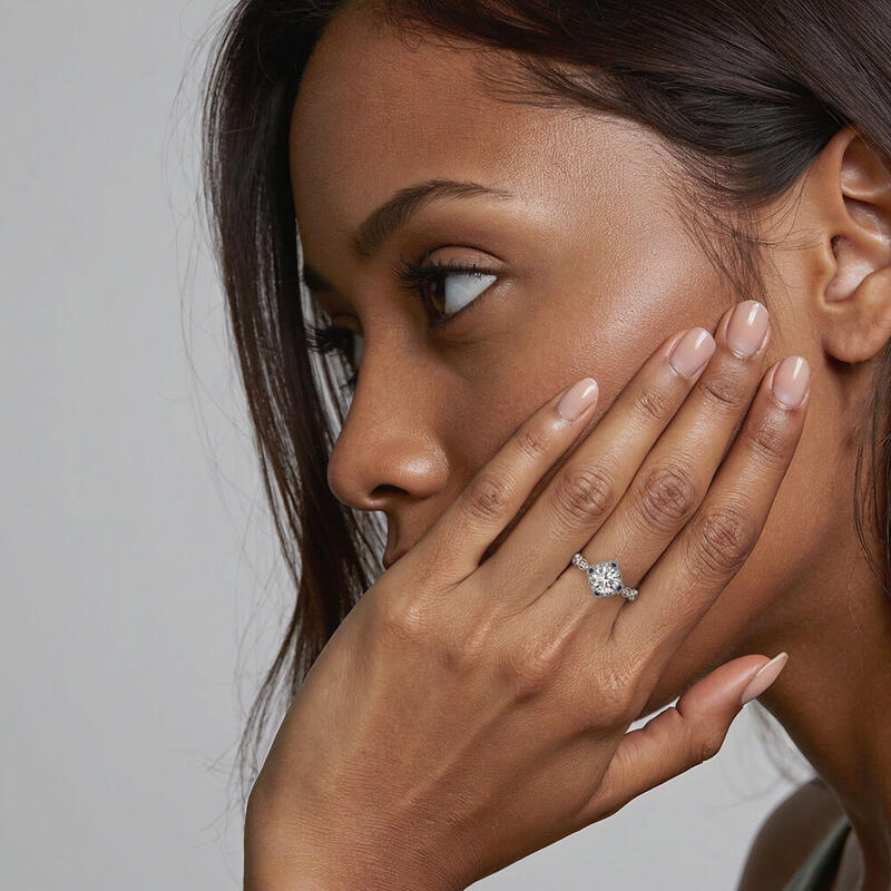 "I'm In The Mood For Love" Round Cut Halo Engagement Ring