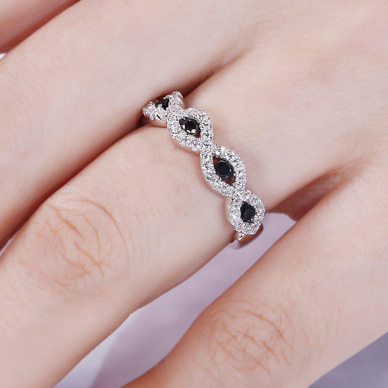 Jeulia Twist Sterling Silver Women's Band