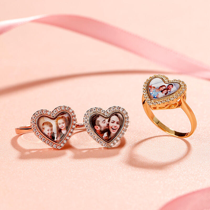 Jeulia Anillo con foto personalizado de plata esterlina