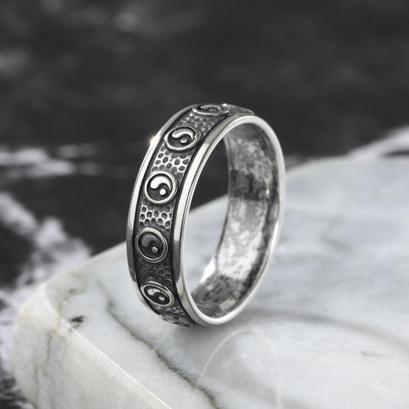 Jeulia "Tai Chi & Balance Meditation" Sterling Silver Band