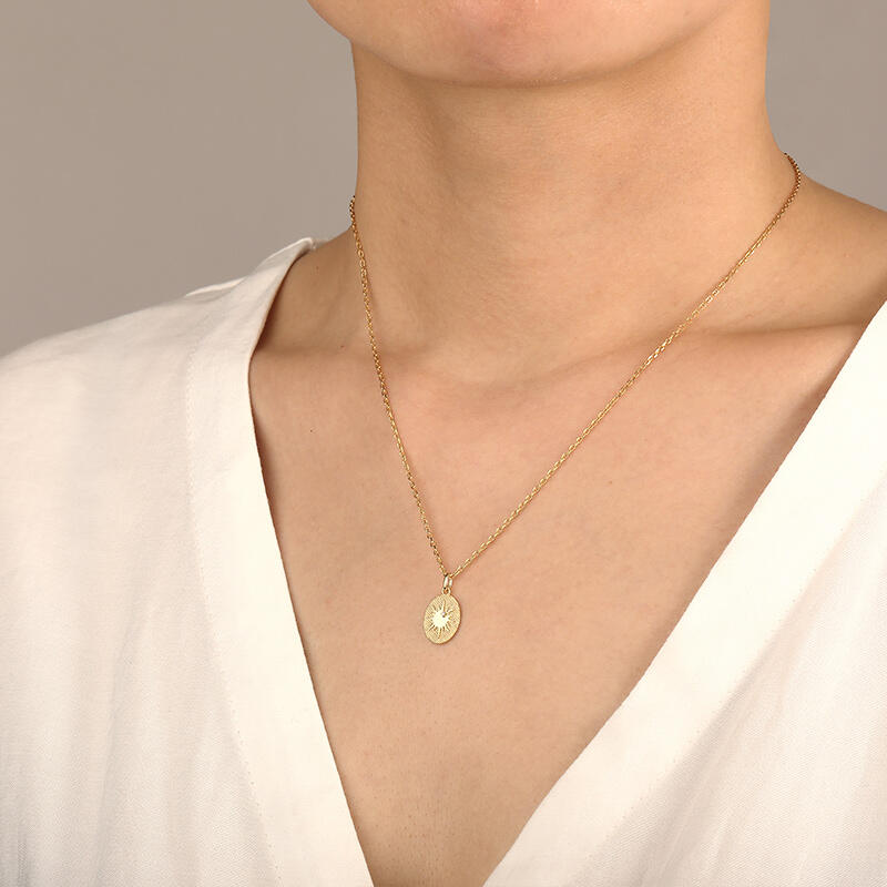 "Let the Sun Shine on Your Soul" Round Cut Necklace