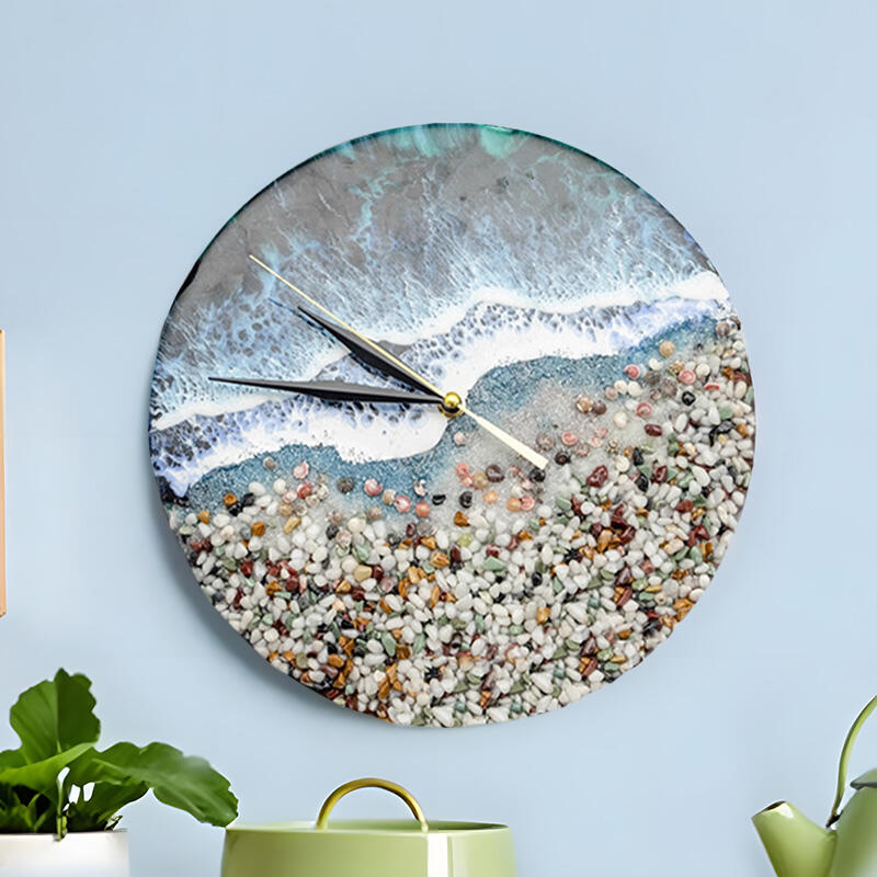Reslol Enchanting Ocean Wave Resin Art Wall Clock