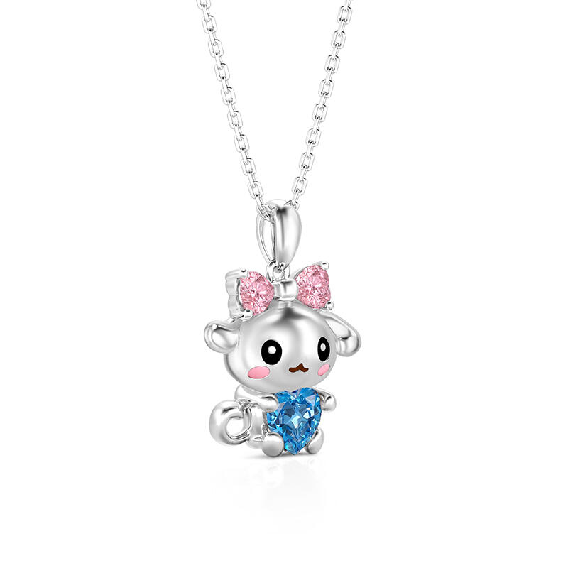 Jeulia Hug Me Collar Perro Lindo con Piedra de Nacimiento Personalizada