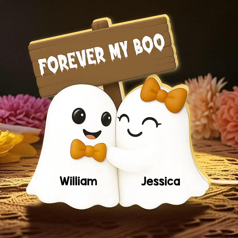 Personalized Name Night Light Ghost Couple Design Best Halloween Gift