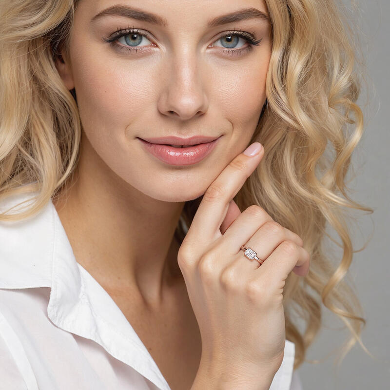 "Together in Spirit" Emerald Cut Solitaire Engagement Ring