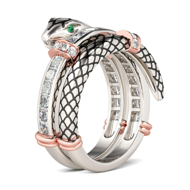 Jeulia Knot Snake Sterling Silver Women's Band