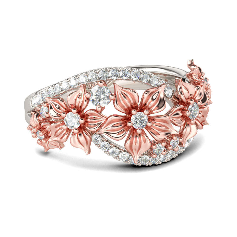 Jeulia Floral Sterling Silver Women's Band