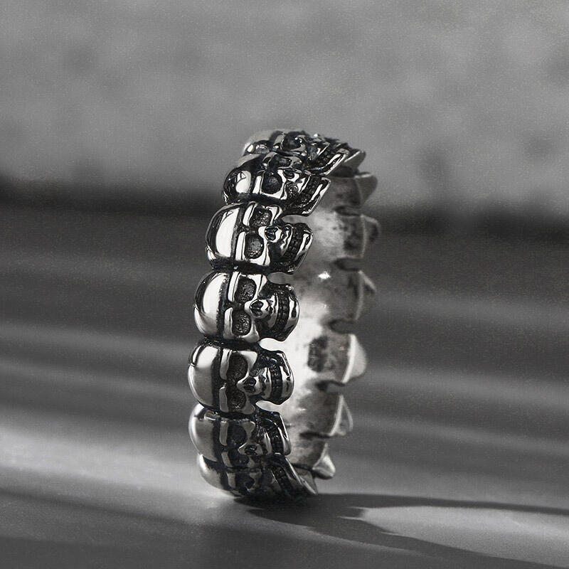 Jeulia ゴシック ドクロ 髑髏 シルバー エタニティ リング