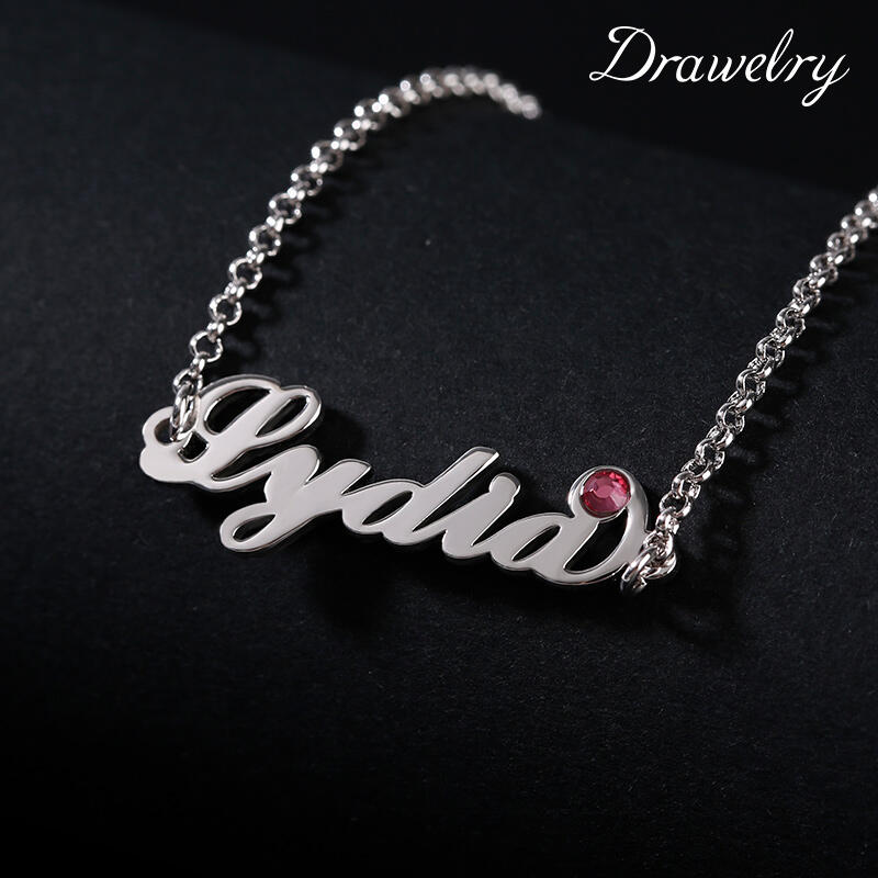 "Personal And Unique" Personalized Name Bracelet With Custom Birthstone