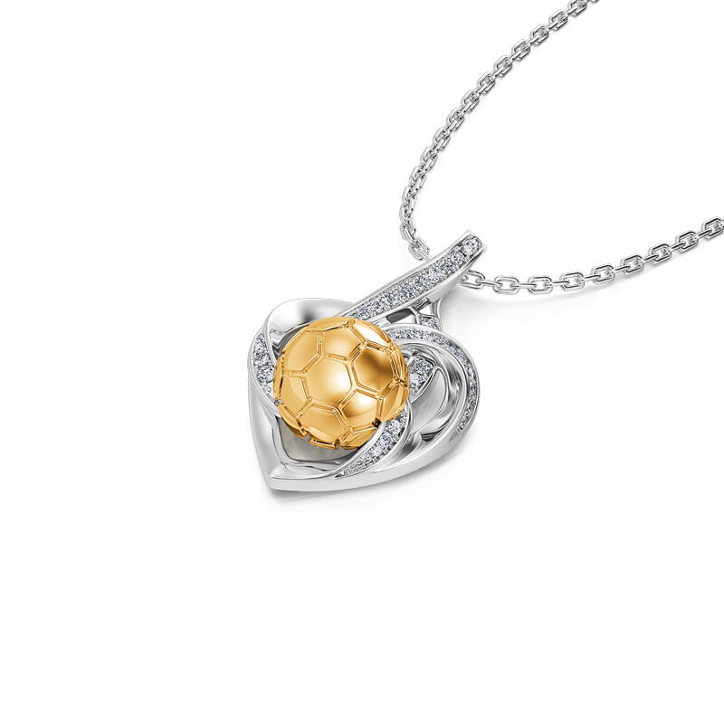 Jeulia "Infinity Love" Football Design Sterling Silver Necklace