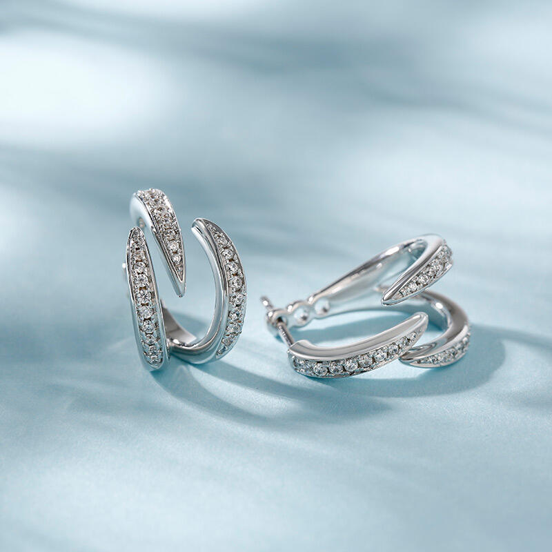 Jeulia Spike Design Round Cut Sterling Silver Earrings