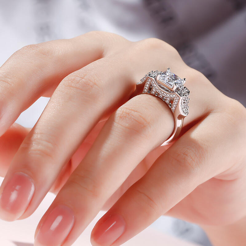 Jeulia Anel de prata esterlina gold gate bridge