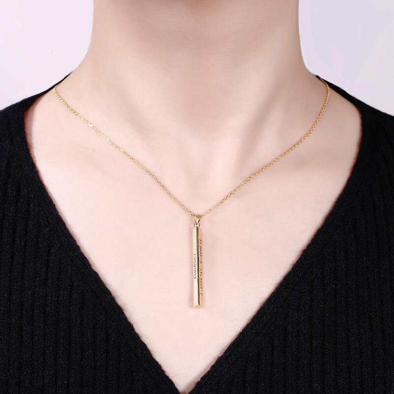Jeulia "Our Destiny" Vertical 3D Bar Necklace