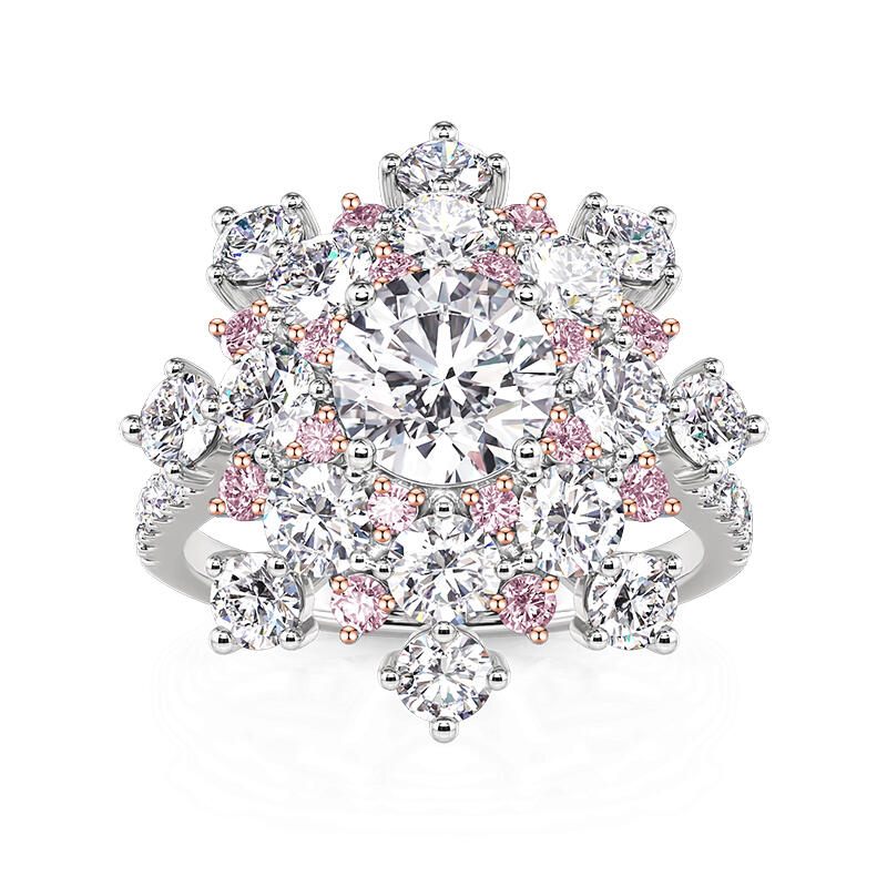 Jeulia Irregular Halo Blush Fireworks Cluster Ring