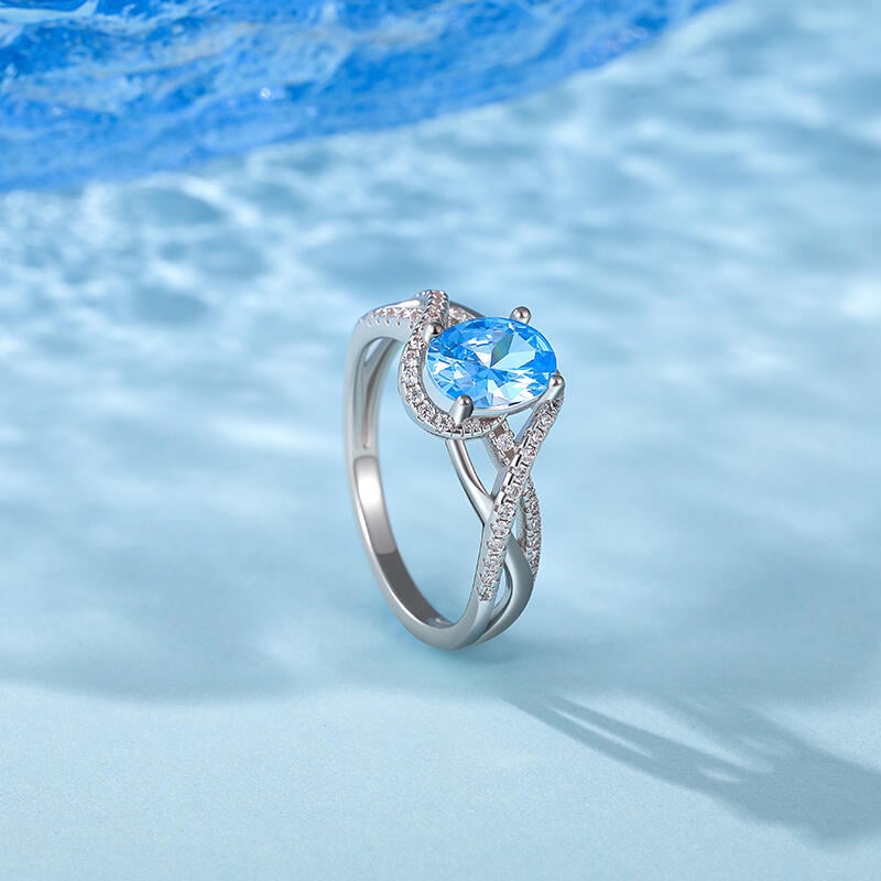 Jeulia Double Twist Custom Oval Birthstone Ring