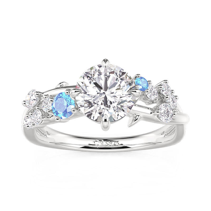 Jeulia Thorn Cluster Twist Custom Birthstone Engagement Ring