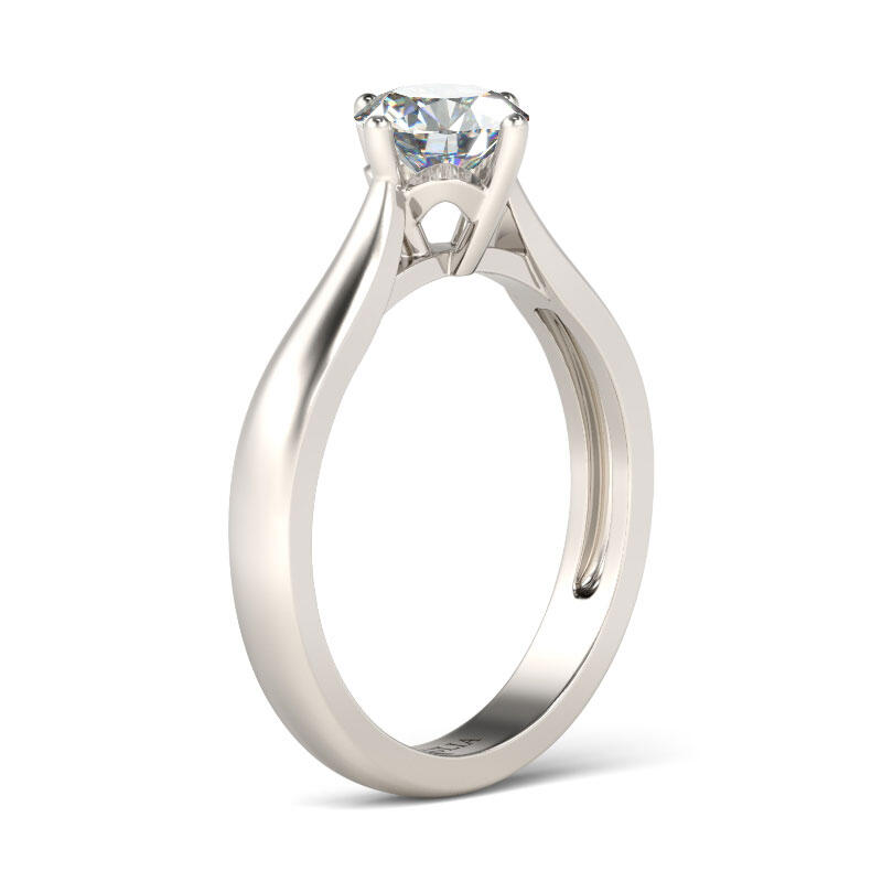 Jeulia Classic Solitaire Round Cut Sterling Silver Ring
