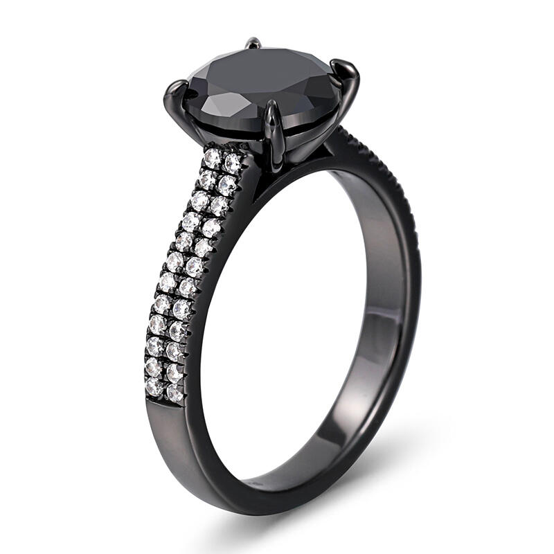 Jeulia Classic Round Cut Sterling Silver Ring