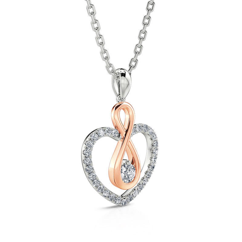 Jeulia "You Complete Me" Infinity Love Heart Sterling Silver Necklace