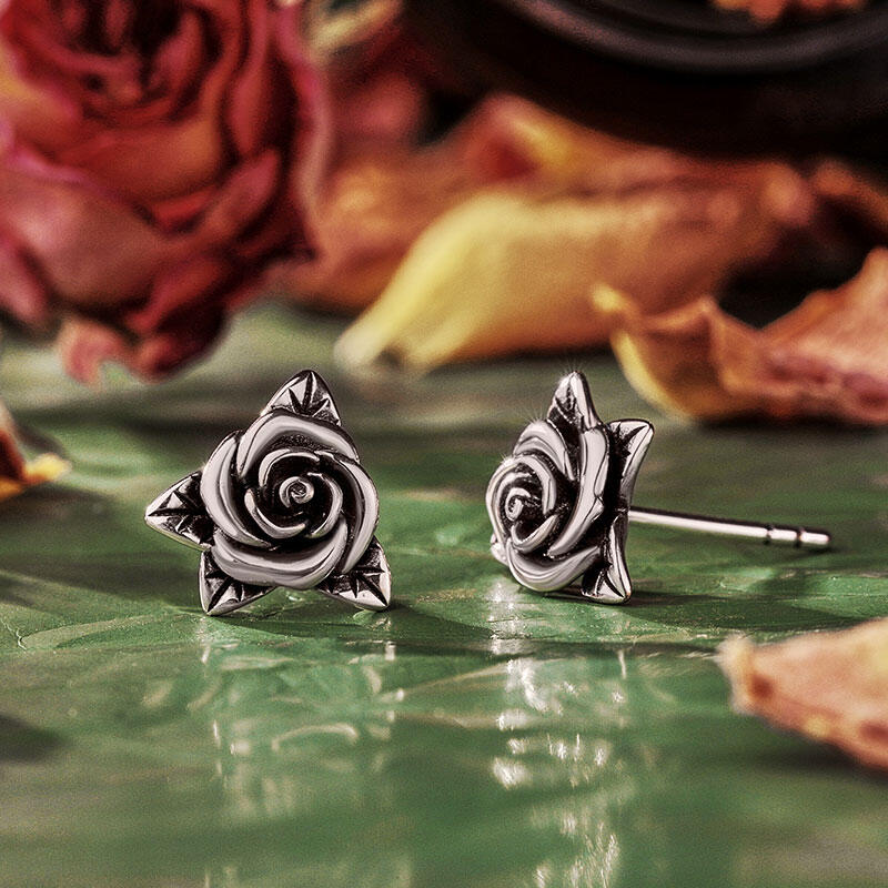 Jeulia "Rose Flower" Sterling Silver Earrings