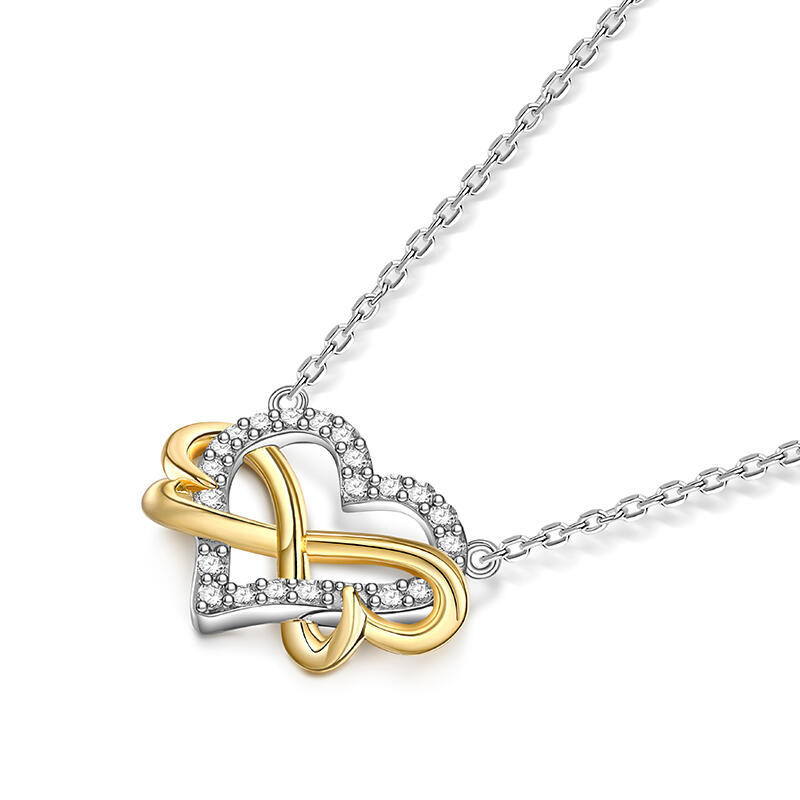 Jeulia Women Butterfly Infinity Heart Necklace Hollow out Silver