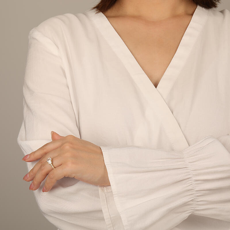 "Beloved Treasure" Emerald Cut Three Stone Engagement Ring