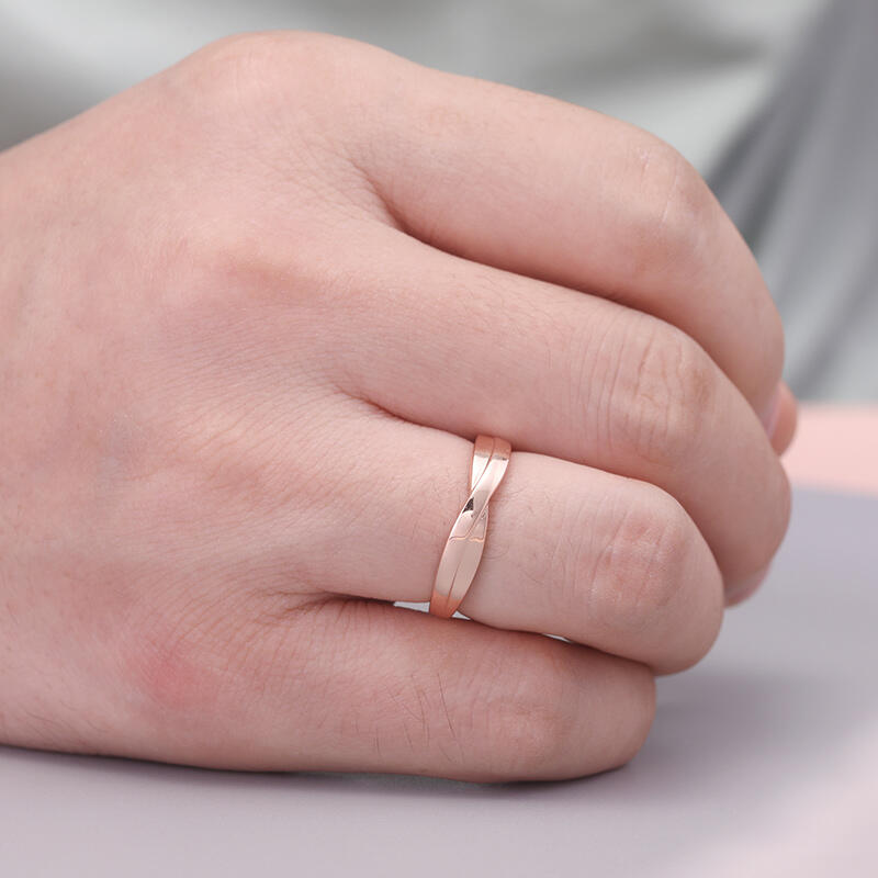 Jeulia Stylish Crossover Sterling Silver Couple Rings