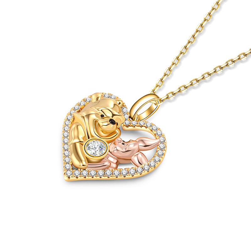Jeulia Fine Custom Bear Pals Birthstone Necklace
