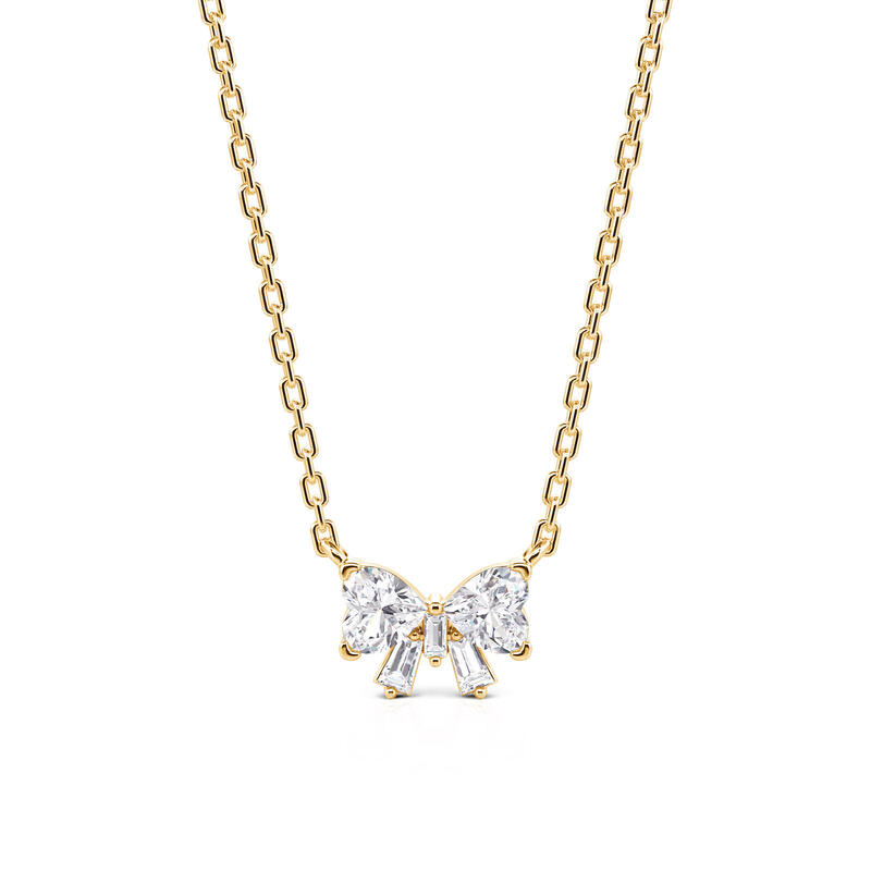 Jeulia Collar Personalizado de Lazo Doble Corazón con Piedra Natal