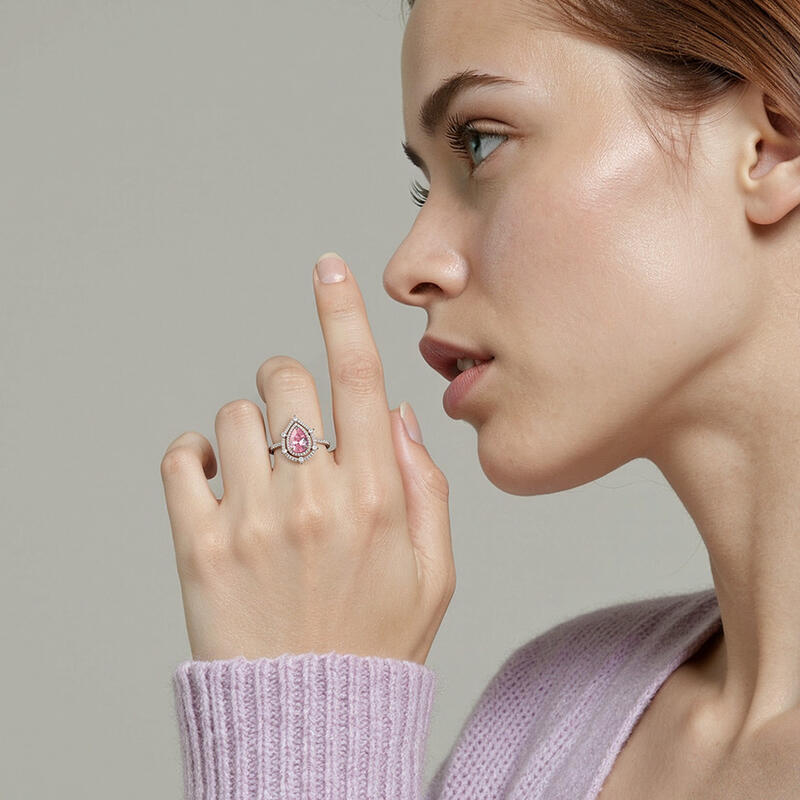 "Addicted To You" Pear Cut Halo Engagement Ring