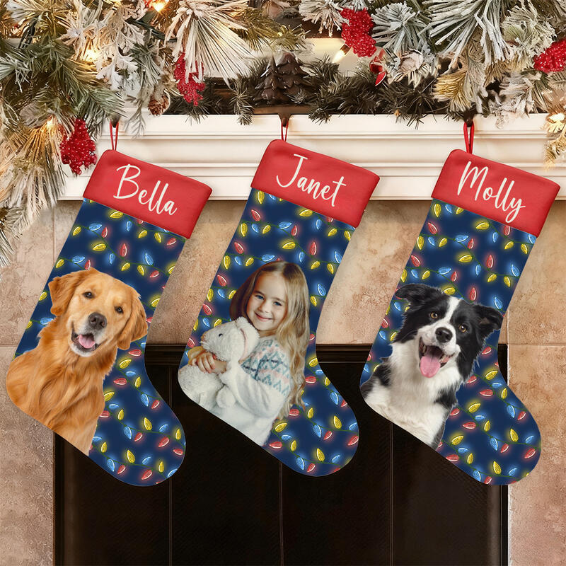 Personalized Christmas Stockings with Photos and Names Heartwarming Gift for Daughter