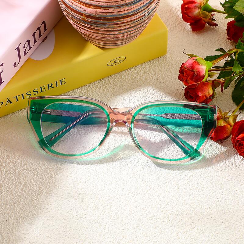 Daisy Cat Eye Grüne Brille