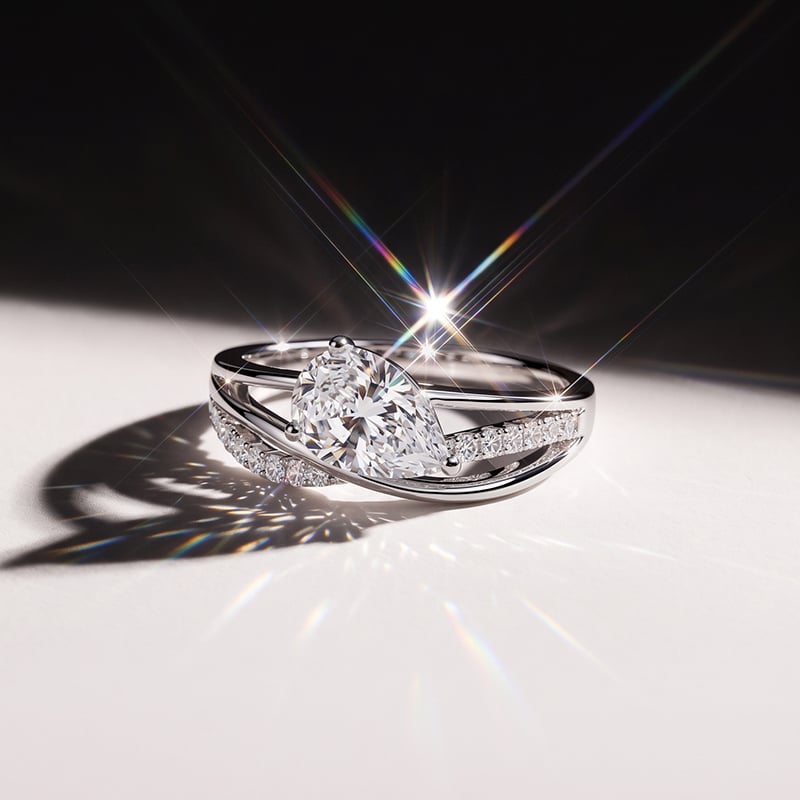 Jeulia Pave Crossover Pear Shaped Engagement Ring - Jeulia Jewelry