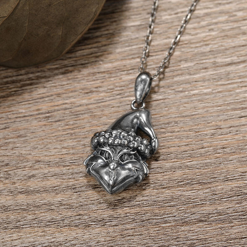 Jeulia "Christmas Monster" Sterling Silver Necklace