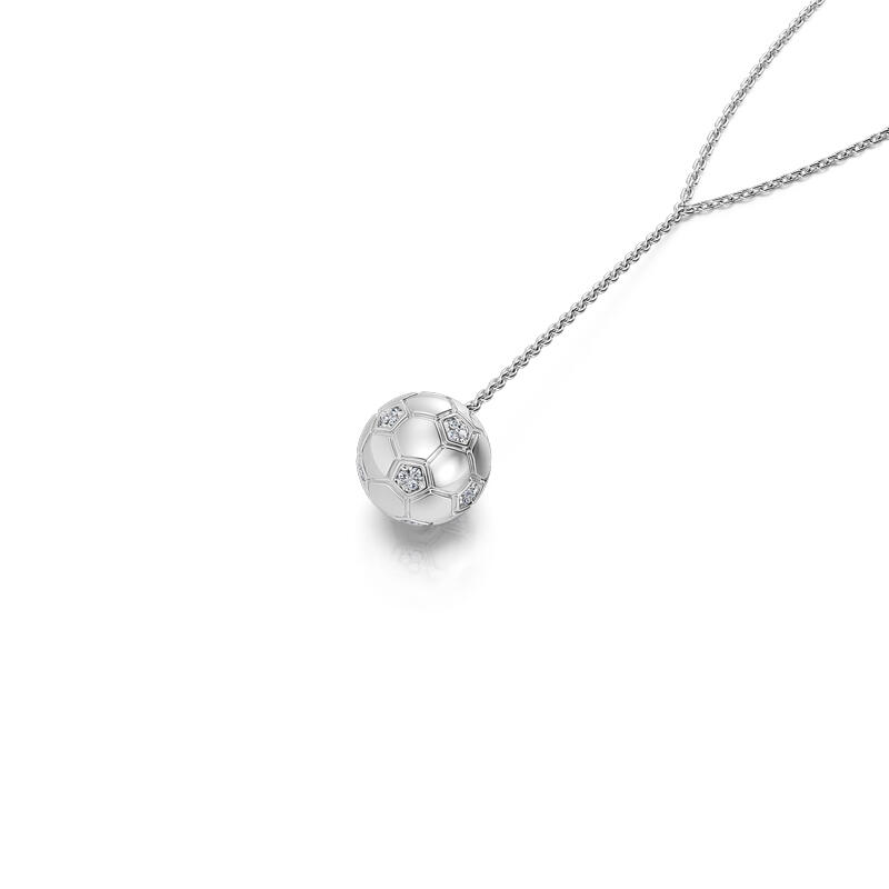 Jeulia "I Love Football" Sterling Silver Necklace