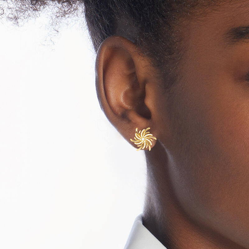"Burst Into Bloom" Round Cut Stud Earrings