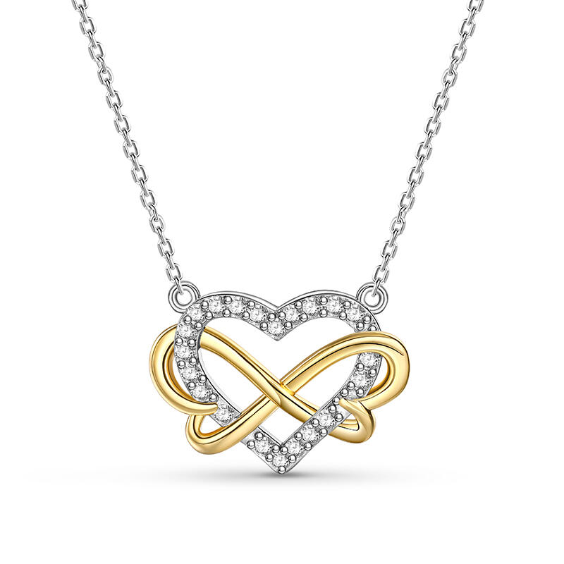 Jeulia Women Butterfly Infinity Heart Necklace Hollow out Silver