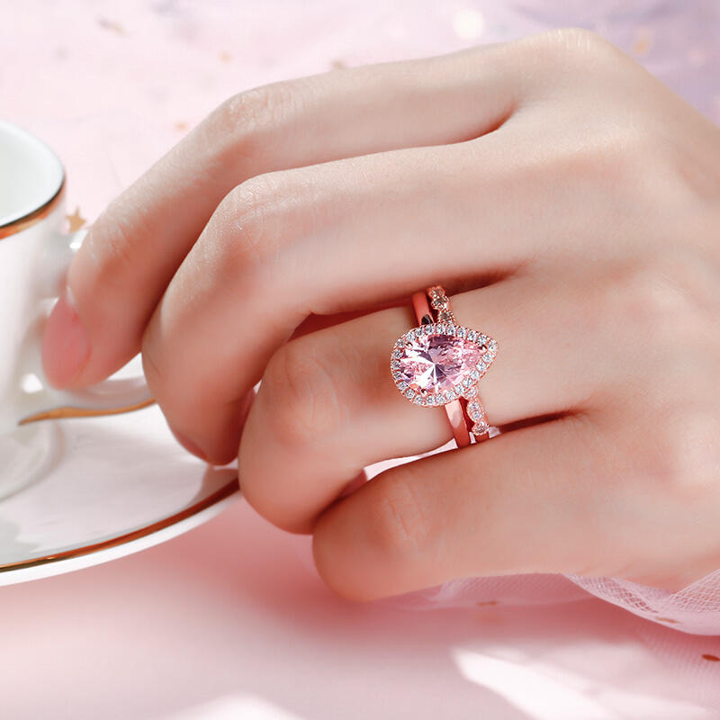 Jeulia Anillo de compromiso de plata para mujer estilo milgrain con halo