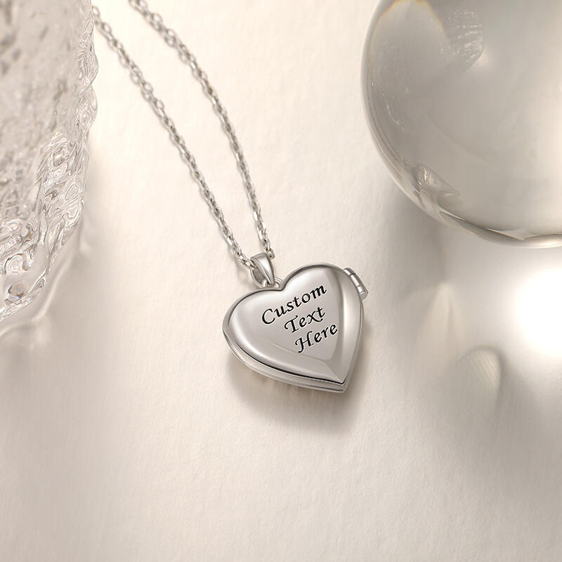 Jeulia Vintage Personalized Heart Photo Locket Necklace with Birthstone