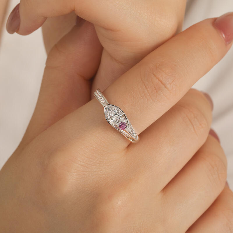 Jeulia シンプル カサブランカ カスタム 誕生石 リング