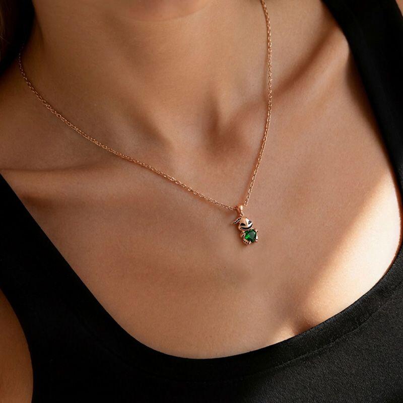 Jeulia Hug Me "The King of Bug Day" Heart Cut Sterling Silver Necklace